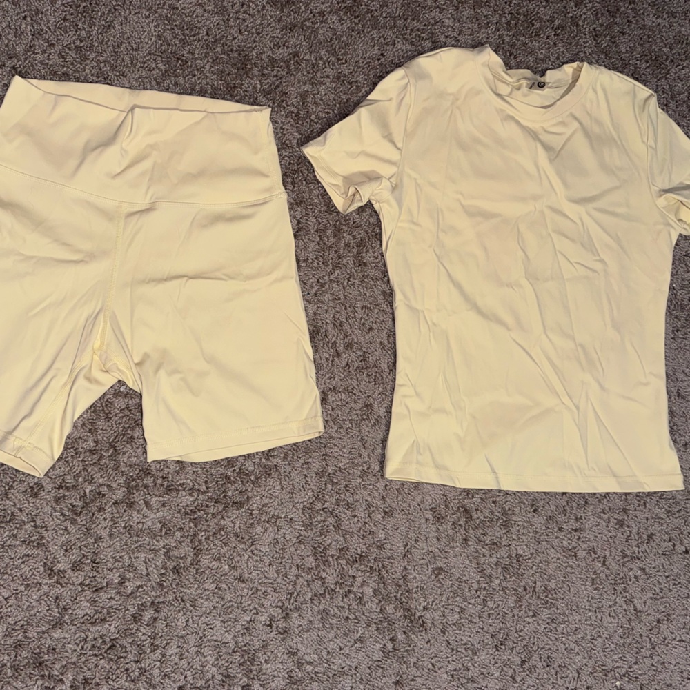 Cream Activewear Set